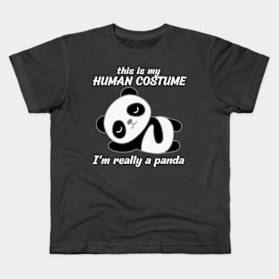 Funny Human Costume Panda Kids T-Shirt